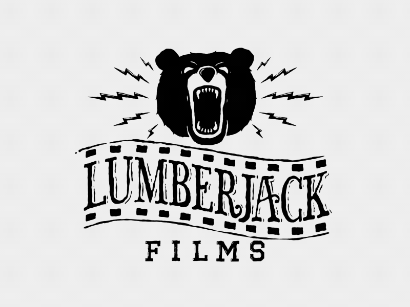 Lumberjack Films Logo animation animation 2d bear branding design film filmstrip illustration logo logo design motion design type