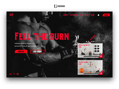 Website design for gym shop