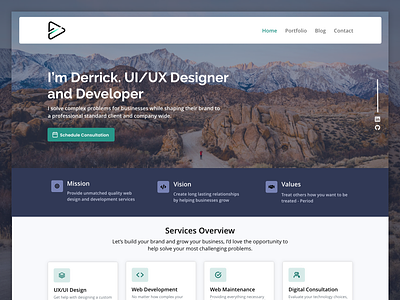 Personal Website ui ux web design
