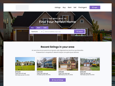 Real Estate branding ui ux web design