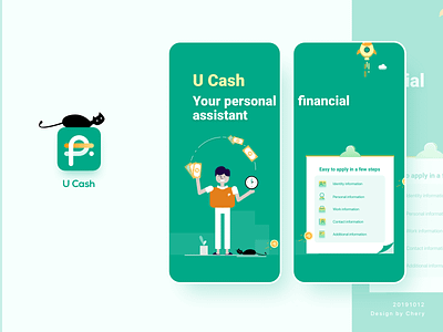 Fincace - U Cash-UI/UX/Visual app branding illustration visual