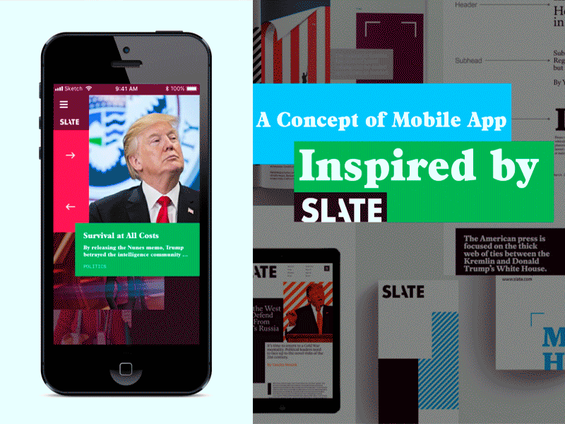 Slate concept mobile animation mobile app mobileapp news news app slate uxui