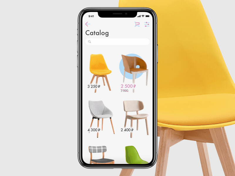 WIP. Furniture catalog. Interaction. Part 1