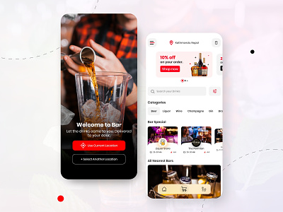 Restaurant bar UI app design app ui design bar app design e commerce app graphic design restaurant app ui design ui