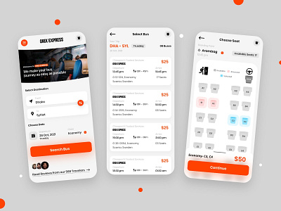 Bus ticket booking app for iOS and android app design bus ticket system bus ticketing app design e commerce app ecommerce ui