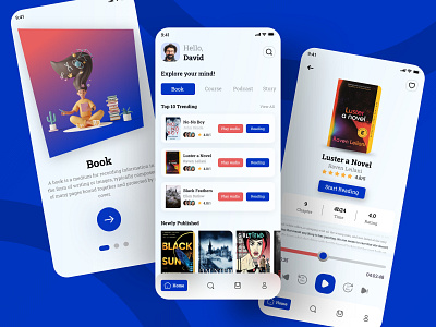 Audio Book Application android apps ui app design audio book audio book app ui branding design e commerce app ecommerce graphic design ios app ui mobile apps ui ui design vector website ui