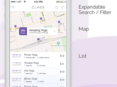 hi-fi prototype for a yoga app