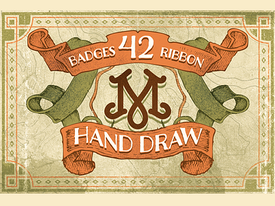 42 badges and ribbon badges creative market hand draw hand lettering handmade retro ribbon sale shop vintage