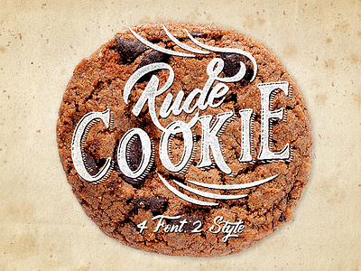 Rude Cookie beautiful font hand drawn lettering ornament sale sweety typography