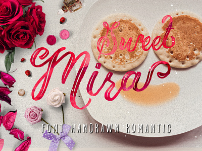 mira romantic beautiful font hand drawn lettering ornament sale sweety typography watercolor