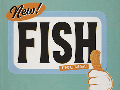 Fish Thumbs! 50s humor logo retro typography