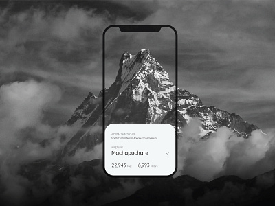 Machapuchare, Annapurna Himalayas app design minimalism mountain nepal nepali uiux