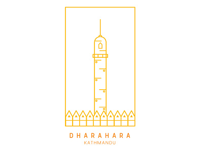 Dharahara, Kathmandu, Nepal icon logo outline
