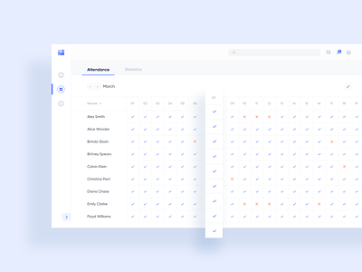 alma mater - attendance system app design attendance college dashboard ui education institute minimal school sheet ui web app web app design