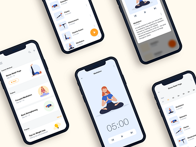 Yoga App Design for iOS app design app interaction app ui dashboard ui download fitness fitness app free ui kit freebie interaction ios ios app ios app design minimal mobile app mobile ui ui ui kit ux yoga