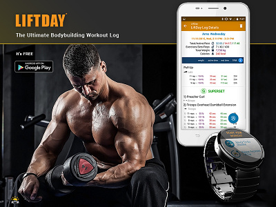 LIFTDAY app - flyer for Instagram athlet bodybuilding gym liftday mobile app weight lifting