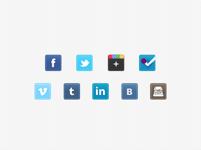 Freebie: Tiny Social Icons Enhanced facebook foursquare free freebie google google plus icons instagram linkedin pixel social social media tumblr twitter ui vkontakte