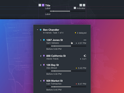 Onfleet Sidebar Entity Grid