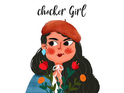 chocker girl 03 illustration