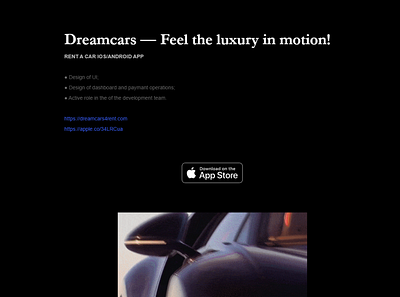 Dreamcars App Product app app design apple application branding cars design luxury brand luxury design rental app ui ui ux uiux web design