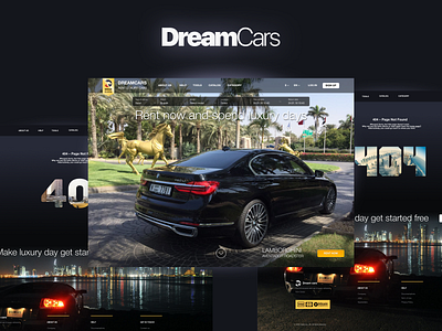 Dreamcars App title product with 403/404 errors page 404 404 page app branding design dream error 404 error page illustration ios mvp rental app service app title ui uiux ux vector