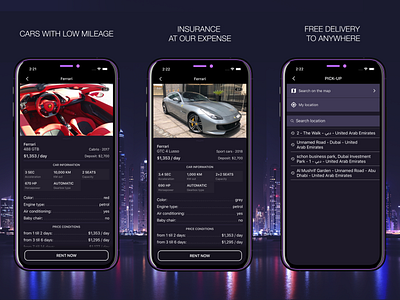 Dreamcars App ios cars info details and choose location app choose details page history info location map mvp product product card product page rent rental simple steps ui ux