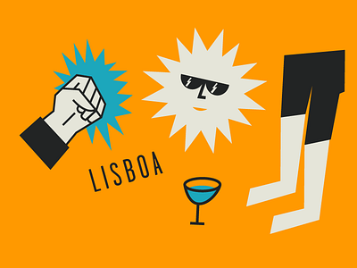 LISBON MAP icon illustration lisbon map sun