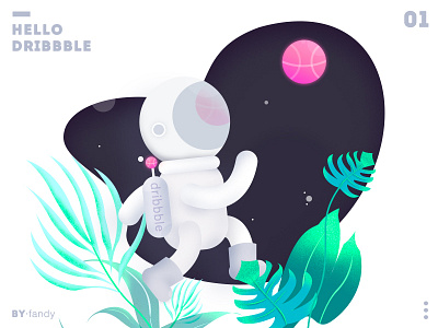 Hello，dribbble！ astronaut debut ps