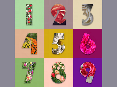 Floral Numerals 2020 graphic design illustration mixed media type design typography