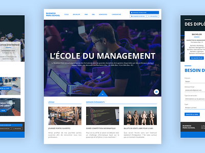 Business Paris School - Website design responsive school template ui ux website