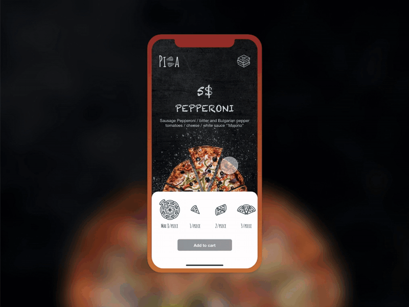 Pizzaaap adobe xd application custom design logo order pizza ui ux
