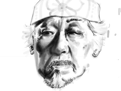 Mr. Myagi digitalpainting drawing illustration karatekid myagi scribble wip zen