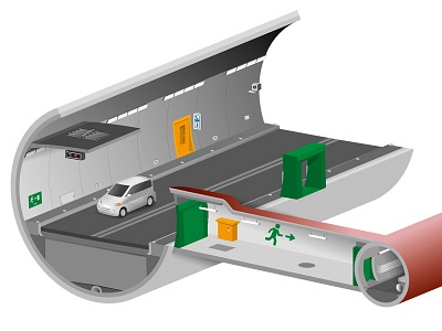 Infographic for a Tunnel autobahn illustration infographic isometric tunnel vector