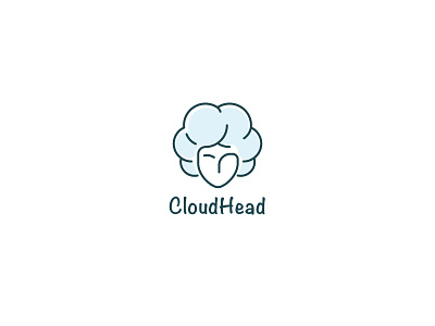 Cloud Head adobe illustrator branding cloud design head logo logo concept vector