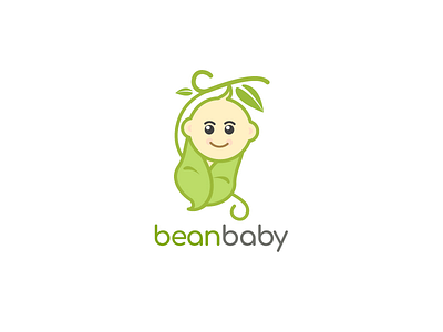 BeanBaby adobe illustrator baby logo bean logo cute logo green logo logo nature logo