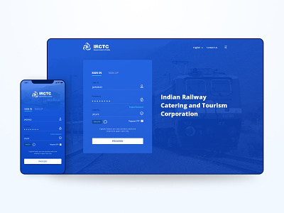 IRCTC - Redesign Concept blue blue website iphonex irctc responsive ui ui design website