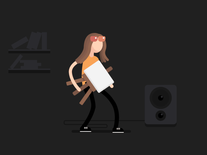 The Beat of Design animation art beat black canvas easel gif illustration motion move music sound