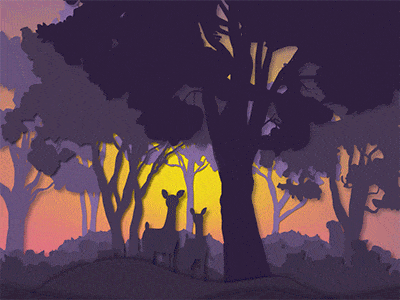 Sunset in woods 2d after effects animation bold colors smooth sunset woods