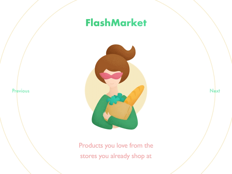 Flash Market Onboarding 2d after effects animation app character delivery flat gif graphic illustration ipad motion onboarding product tour ui