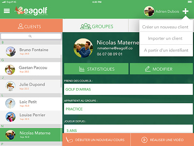 Eagolf App - BDD app design golf app uiux