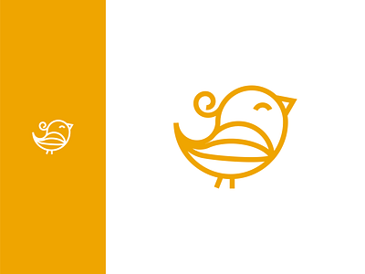 Curvy Bird Logomark animal logo design bird bird logo design chick cute happy line logo design logo logo design logo designer logomark playful simple logo design