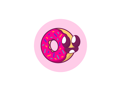 Cute Donut avatar avatar design avatar icons avatars character design donut doughnut food illustration pink profile sprinkles sweet