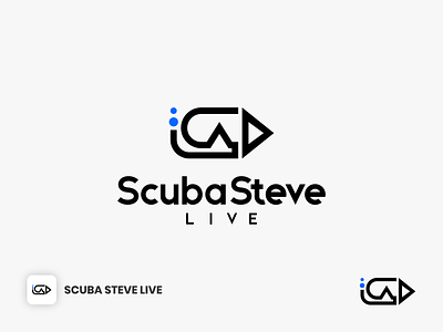 Scuba Steve Live Logo activity channel diving line logo lineart live logo design logotype media modern record s alphabet s letter logo sea snorkeling sport swimming video water wordmark