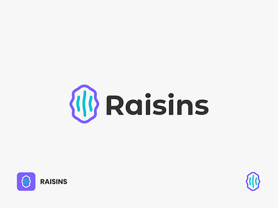 Raisins Logo app branding digital food fruit fruits logo grape lineart linelogo logo logodesign raisins raisins logo seed snacks software