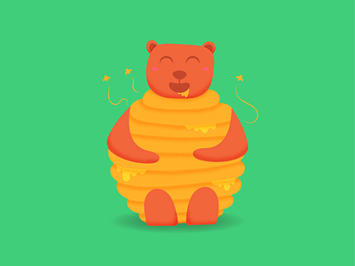 Honey Bear 2d animal bear creative cute design graphic honey illustration sweet vector