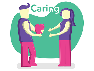 Care Value 2d care caring character couple design figures flat graphic illustration infographic love people sweet value vector