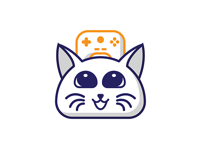 Fun Cat 2d animal cat cute cutelogo design fat fun games head logo modernlogo playful logo plays vector videogames