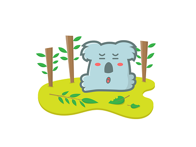 Puff Koala 2d animal animalhead character creative cute eat food fun head illustration inspiration koala koalahead leaves moderndesign nature playful puffy vector