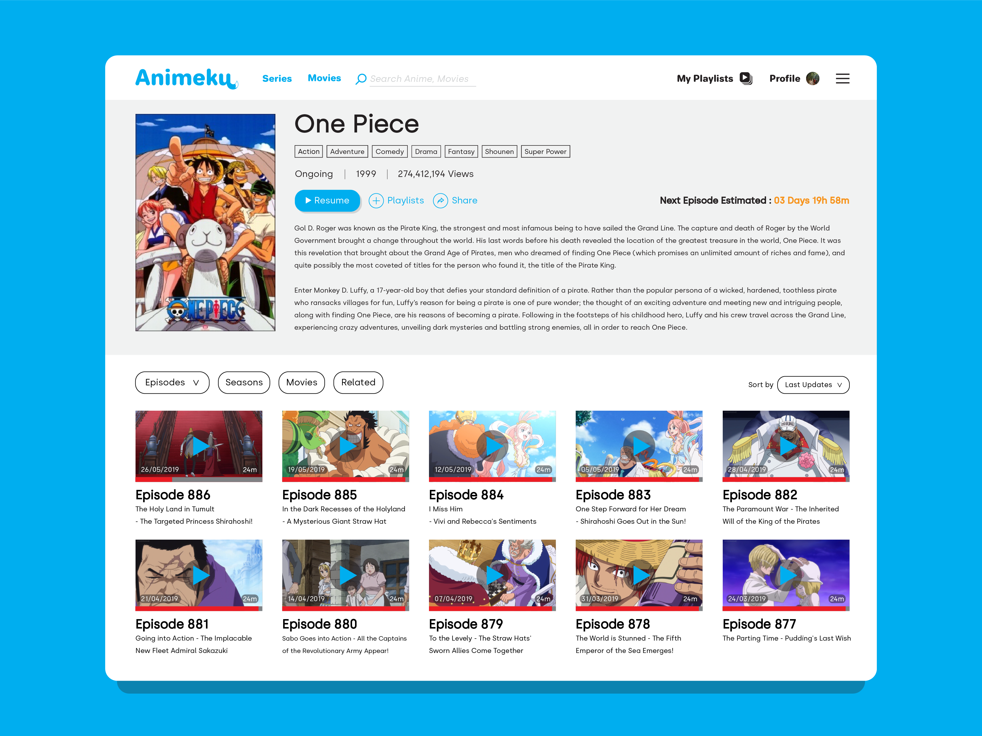 Animeku Anime Series Webpage by Crusenho on Dribbble