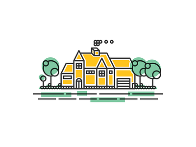 Yellow House colors creative environment fun house house illustration house lines illustration line illustration lineart lines linestyle playful vector